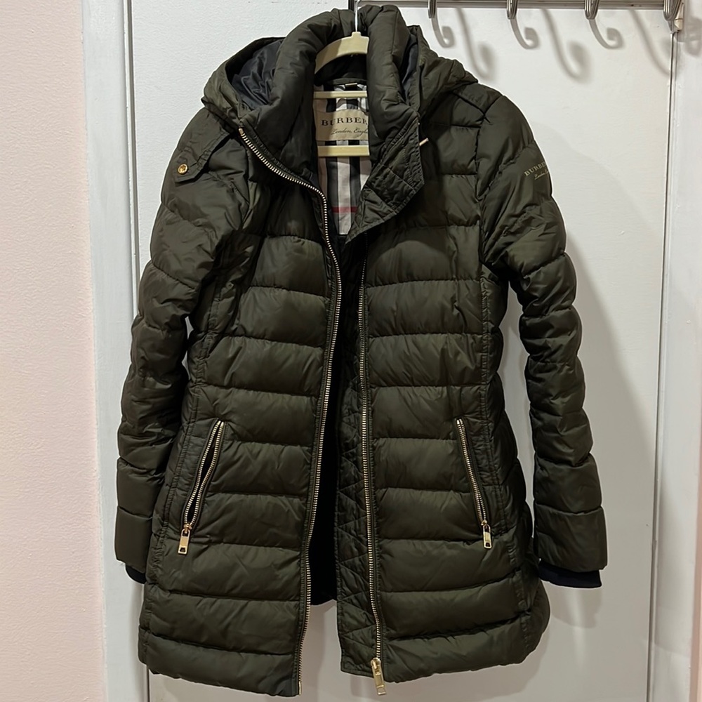 Burberry Olive Puffer Jacket